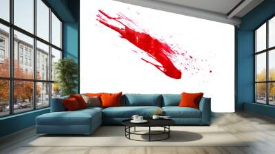 Blood splatters on white background. Red blots of watercolor Realistic bloody splatters for Halloween Drop of blood Wall mural